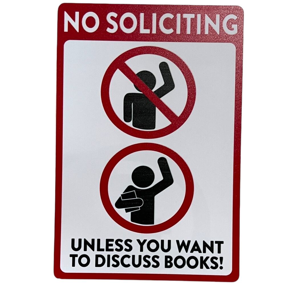 LitJoy To Bee Read No Soliciting Sign - August 2024 Box Item